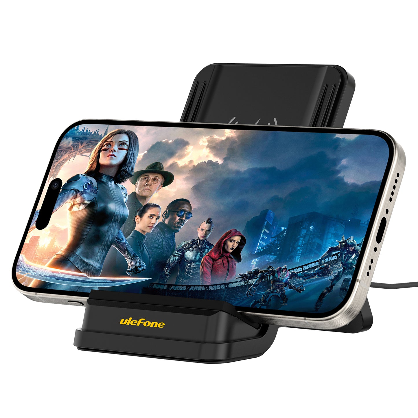 Ulefone 50W oplader op bureau-setup – staand ontwerp voor notificaties